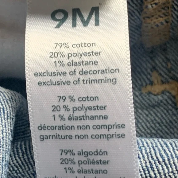 Oshkosh B’gosh Girls Size 9 Months Denim Overalls Embroidered Flowers - Picture 8 of 9